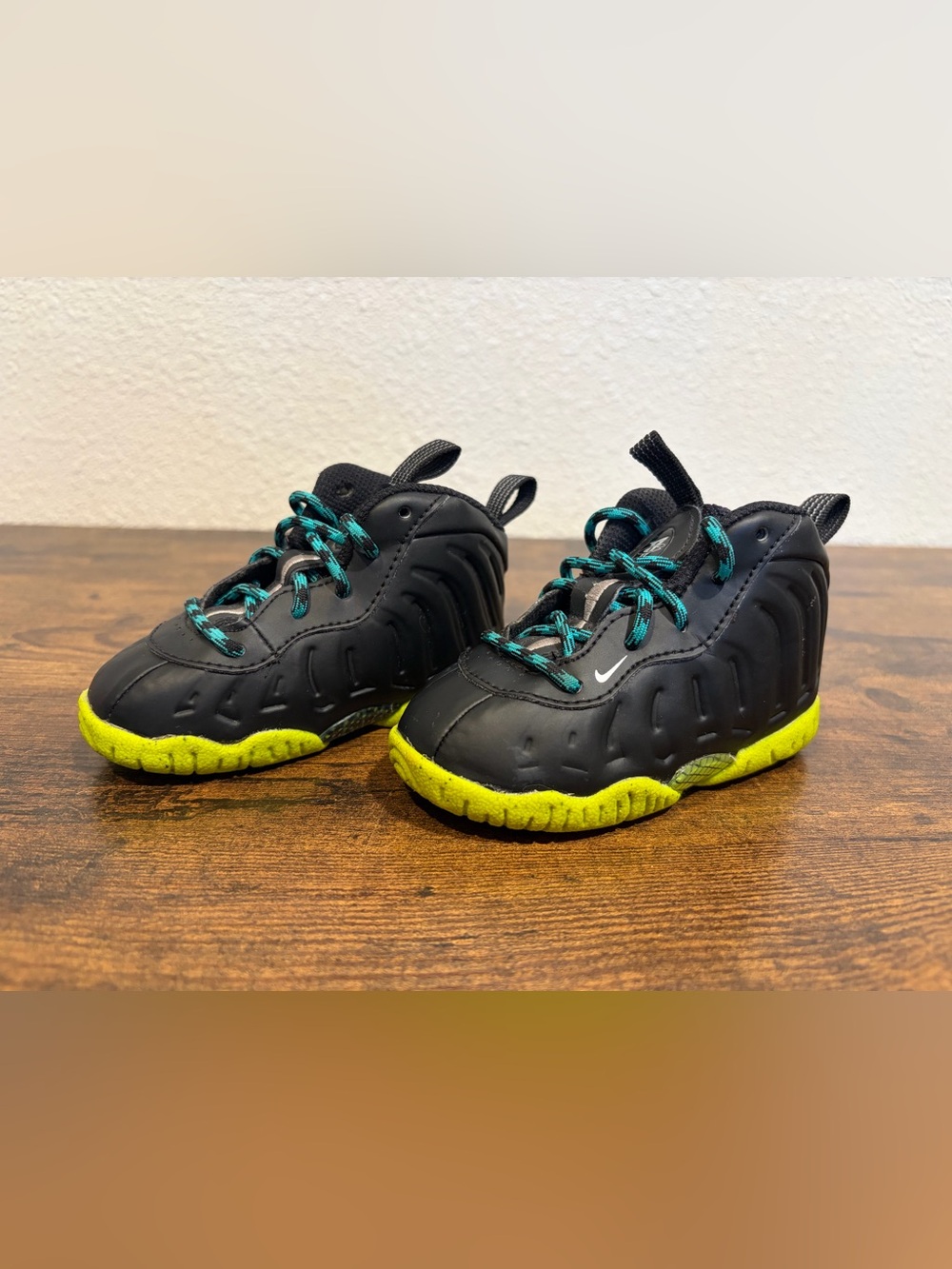 Nike Little Posite One Emerging Powers Toddler 5C Black Volt Foamposite Penny